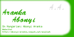 aranka abonyi business card